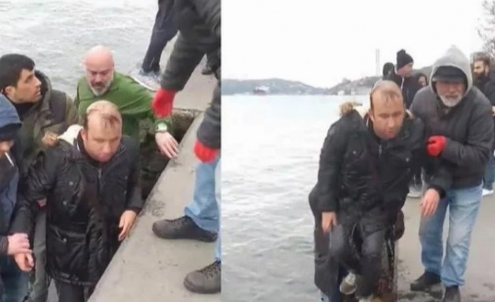İstanbul Boğazı’nda görme engelli çift denize düştü!