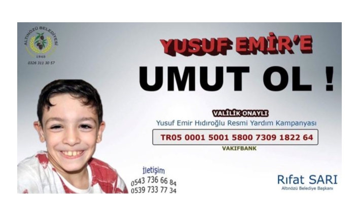 Başkan'dan çağrı var: "Yusuf Emir’e umut ol"