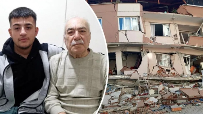 Depremde engelli dedesini sırtında taşıyıp kurtardı