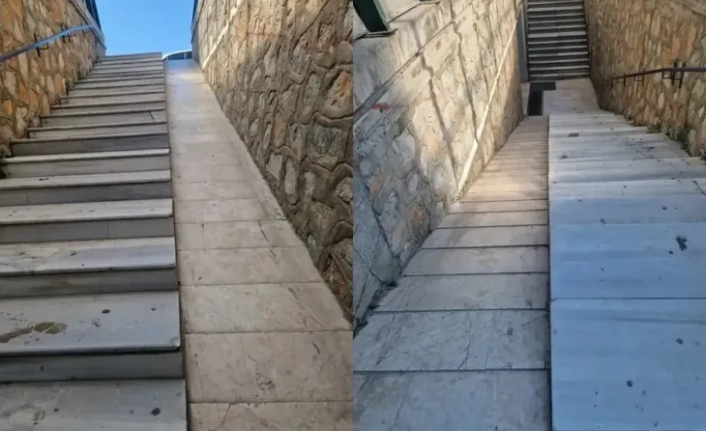 Bursa'da skandal alt geçit! Kaydırak gibi engelli rampası...