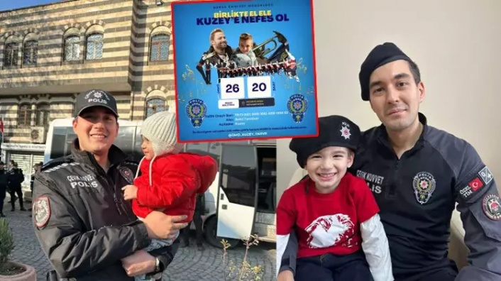 DMD hastası Kuzey'e destek için Bursa polisinden, 'Birlikte el ele Kuzey'e nefes ol' konseri