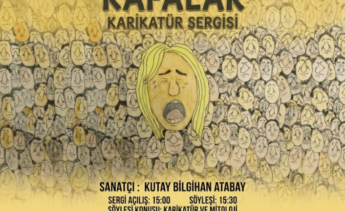 Engelli karikatürist Kutay Bilgihan Atabay’ın “Kafalar” sergisi açılıyor