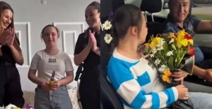 Lösemi hastası babadan Down sendromlu kızına sürpriz